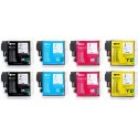 Pack jet d\'encre compatible BROTHER LC-1000, 8 cartouches