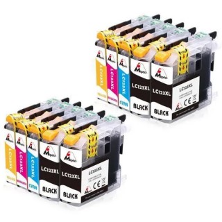 Pack jet d'encre compatible BROTHER LC-123, 10 cartouches