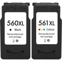 Pack jet d\'encre compatible CANON PG-560XL/CL-561XL, 2 cartouches