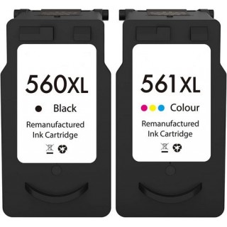 Pack jet d'encre compatible CANON PG-560XL/CL-561XL, 2 cartouches