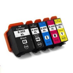 Pack jet d'encre compatible EPSON 202XL, 5 cartouches