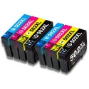 Pack jet d\'encre compatible EPSON 502XL, 8 cartouches