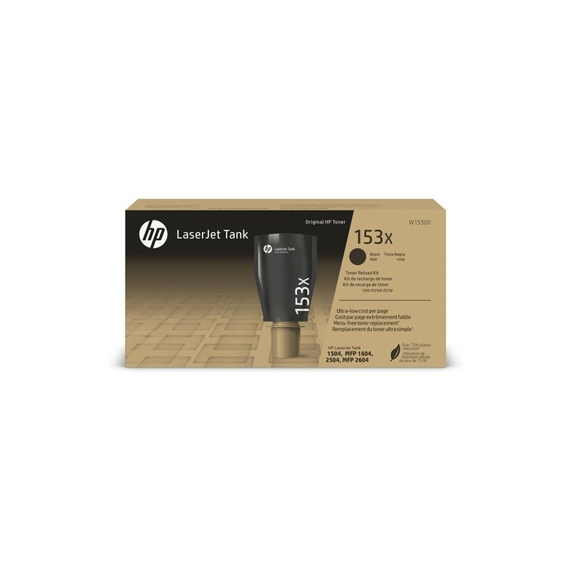 W1530X - Kit de recharge de toner Noir Original HP 153X - Imprimante HP LaserJet Tank 2604dw/1504w