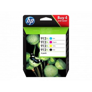 3YP34AE - Pack de 4 cartouches d'encre Original HP 912 BLK/C/M/J - OfficeJet Pro 8010 / Pro 8012 / Pro 8013