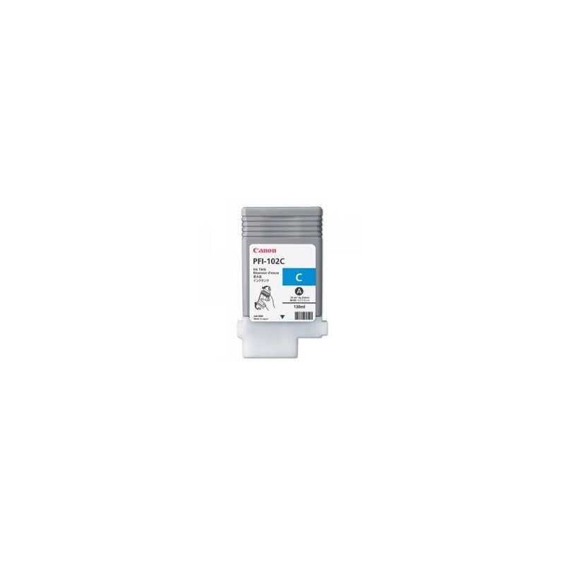 Encre Canon PFI-102 Cyan 0896B001 130ml pour traceur iPF500 LP17 iPF600 iPF605 iPF610 LP24 iPF650 iPF655 iPF700 iPF710