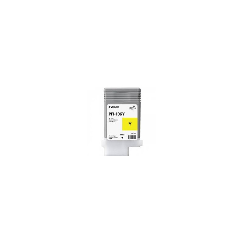 Encre Canon PFI-106 Jaune réf. 6624B001 130ml pour traceur iPF6300, 6350, 6400, 6450
