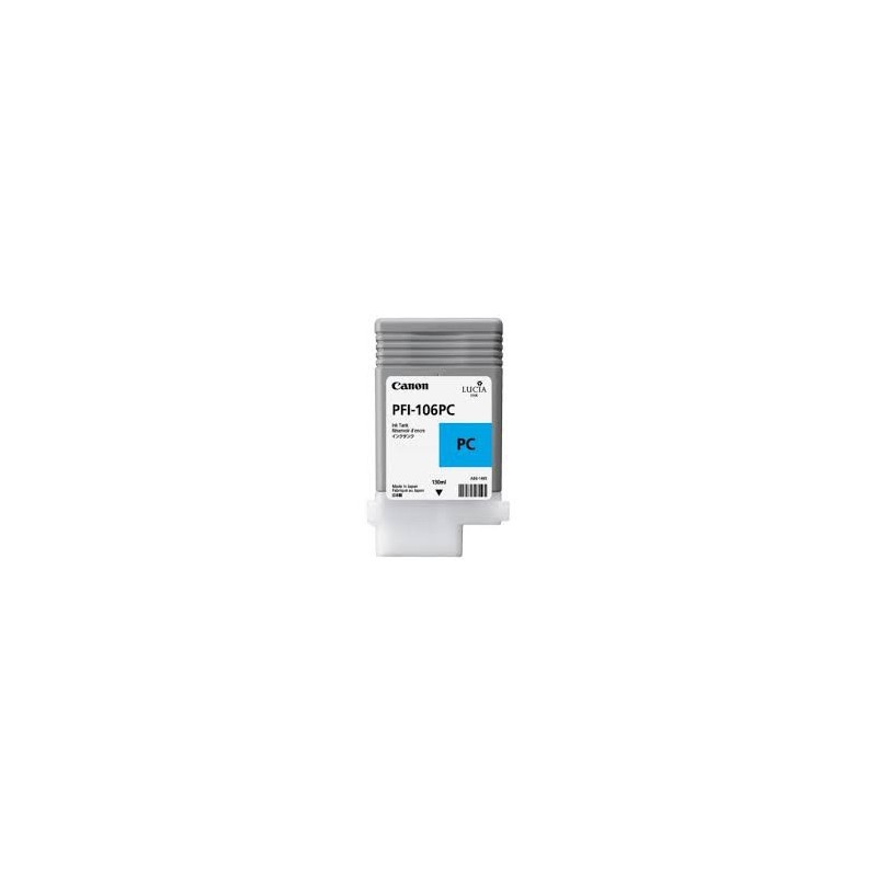 Encre Canon PFI-106 Photo Cyan réf. 6625B001 130ml pour traceur iPF6300, 6350, 6400, 6450