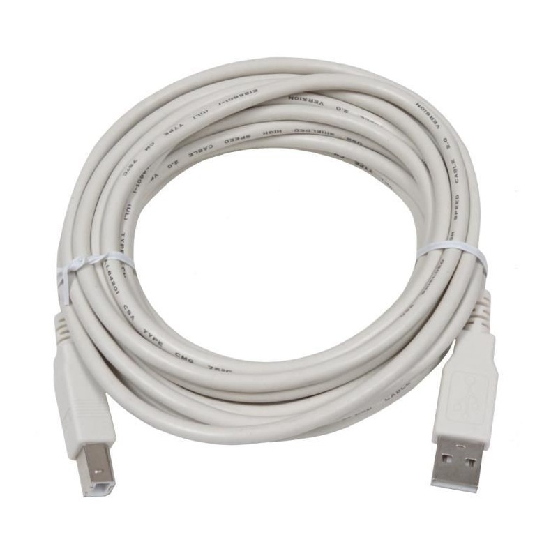 Cable USB type AB 5 m. cable USB imprimante