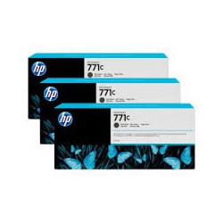 HP Ink B6Y31A No.771C Matte Noir 3 x 775ml pour traceur Designjet Z6200ps