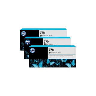 HP Ink B6Y31A No.771C Matte Noir 3 x 775ml pour traceur Designjet Z6200ps