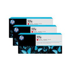 HP Ink B6Y32A No.771C Chromatic Rouge 3 x 775ml pour traceur Designjet Z6200ps