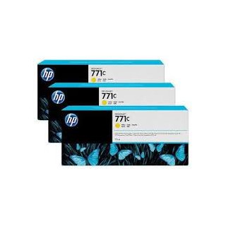 HP Ink B6Y33A No.771C Jaune 3 x 775ml pour traceur Designjet Z6200ps