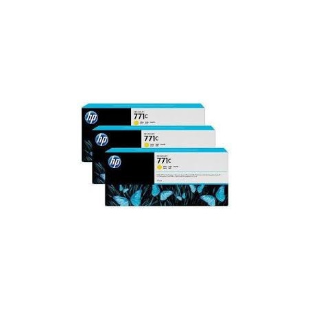 HP Ink B6Y33A No.771C Jaune 3 x 775ml pour traceur Designjet Z6200ps