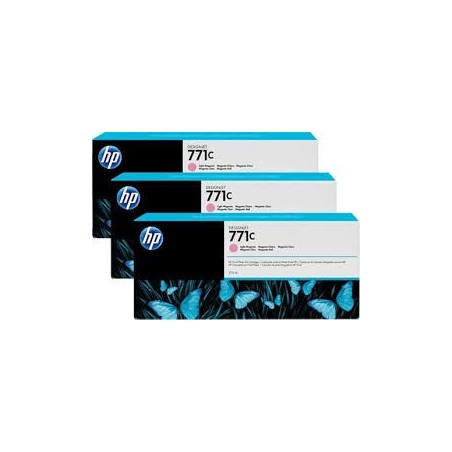 HP Ink B6Y35A No.771C Light Magenta 3 x 775ml pour traceur Designjet Z6200ps HP Ink B6Y35A No.771C Light Magenta 3 x 775ml pour traceur Designjet Z6200ps