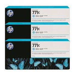 HP Ink B6Y36A No.771C Light Cyan 3 x 775ml pour traceur Designjet Z6200ps