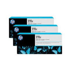 HP Ink B6Y37A No.771C Photo Noir 3 x 775ml pour traceur Designjet Z6200ps