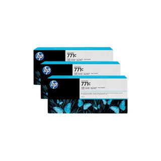 HP Ink B6Y37A No.771C Photo Noir 3 x 775ml pour traceur Designjet Z6200ps