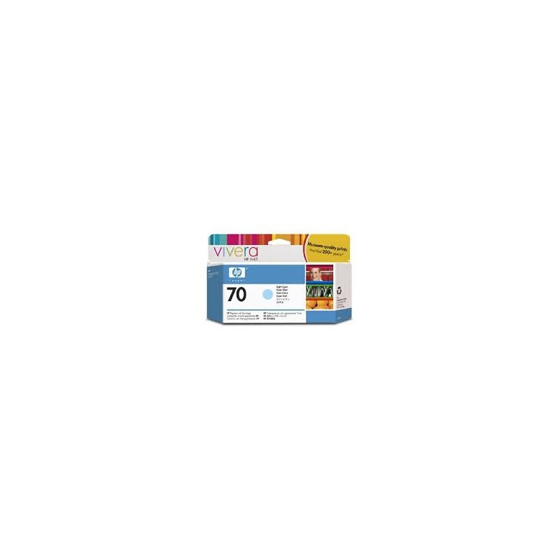HP Ink C9390A No.70 Light Cyan 130ml pour traceur Designjet Z 2100, 3100, 3200, 5200