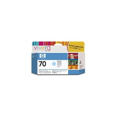 HP Ink C9390A No.70 Light Cyan 130ml pour traceur Designjet Z 2100, 3100, 3200, 5200 HP Ink C9390A No.70 Light Cyan 130ml pour traceur Designjet Z 2100, 3100, 3200, 5200