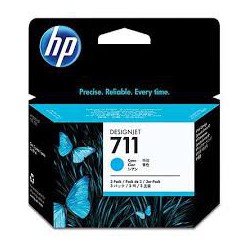 HP Ink CZ134A No.711 Cyan tri-pack 3 x 29ml pour traceur Designjet T120, T520