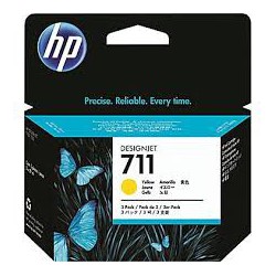 HP Ink CZ136A No.711 Jaune tri-pack 3 x 29ml pour traceur Designjet T120, T520