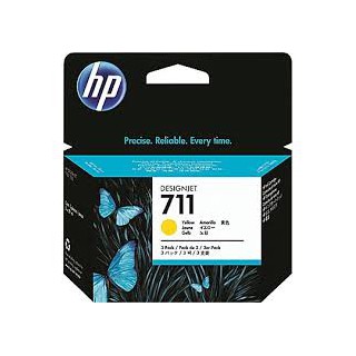 HP Ink CZ136A No.711 Jaune tri-pack 3 x 29ml pour traceur Designjet T120, T520