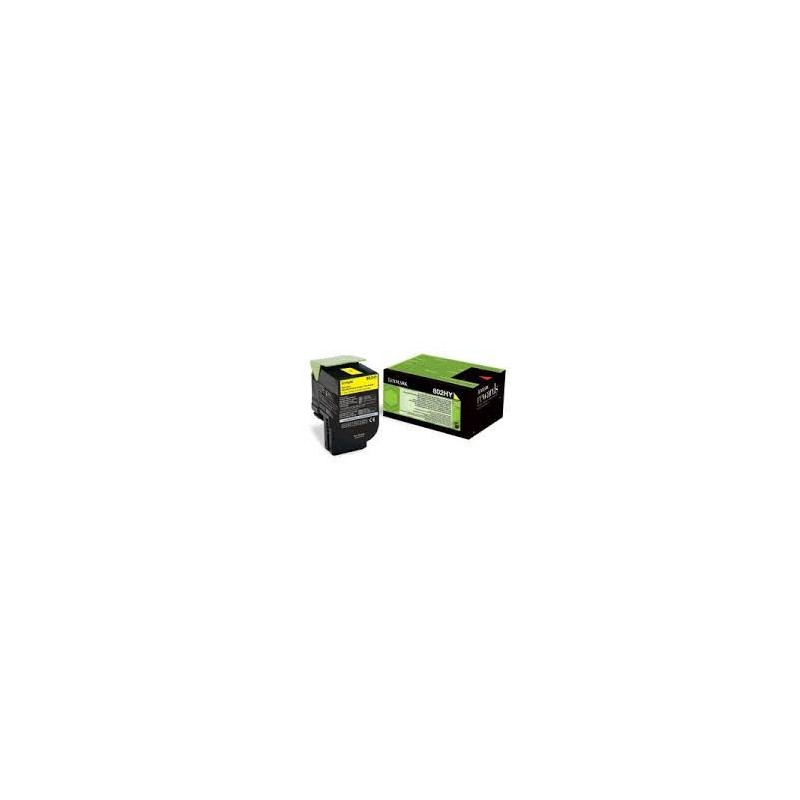80C2HY0 Toner Jaune pour imprimante Lexmark CX 410, CX 510
