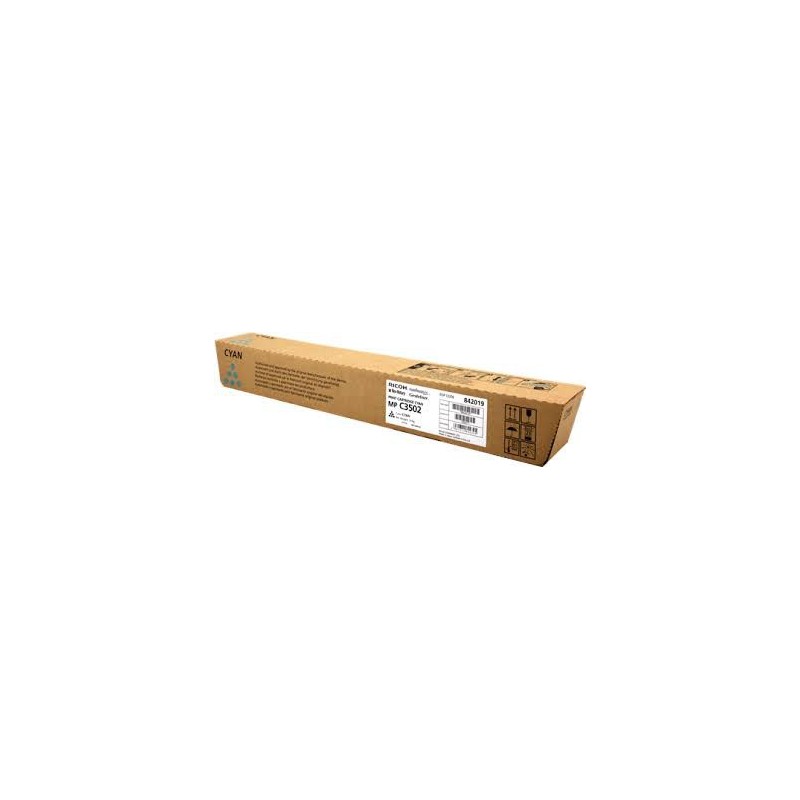 Cartouche de toner Ricoh MP C3502 Cyan 18k 842019 ancienne réf. 841654. 841742 pour copieur MPC3502 MPC3002