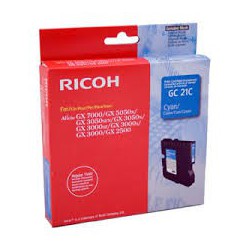 405533 Cartouche de toner Type GC21C Cyan pour copieur Ricoh GX2500. GX3000. GX3050N. GX5050N. GX7000