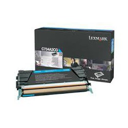 C734A2CG Toner Cyan 6k pour imprimante Lexmark C734, C736, X734, X736, X738