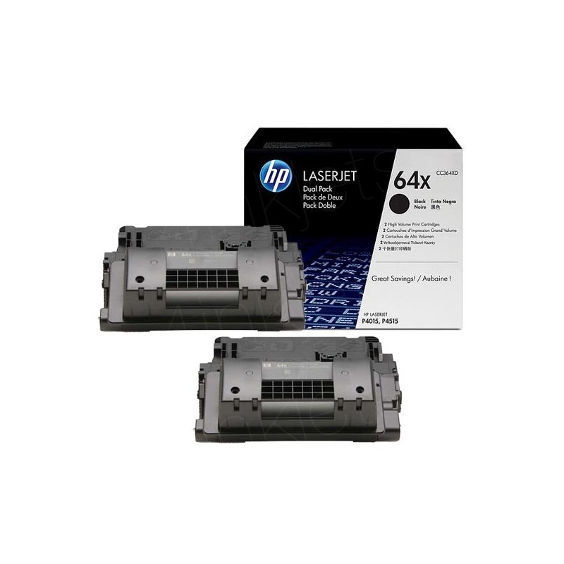 CC364XD Toner Noir imprimante HP Laserjet P4015 ( Lot de 2)