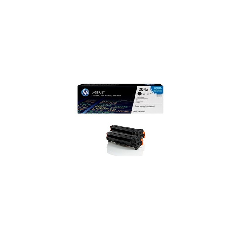CC530AD Toner Noir imprimante HP Laserjet CP2025 ( Lot de 2)