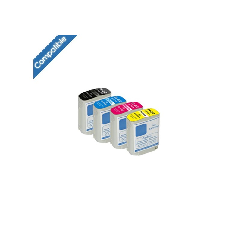 Pack 4 Encres compatible HP 10/82 pour Designjet 500 800 815 820