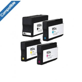 950XL/ 951XL Pack 4 cartouches d'encres compatibles HP CN045A - CN046A - CN047A - CN048A