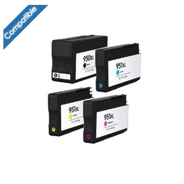 950XL/ 951XL Pack 4 cartouches d'encres compatibles HP CN045A - CN046A -  CN047A - CN048A