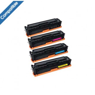 Pack 4 toner laser compatible imprimante HP Laserjet Pro 400 et Pro 300 Color (équivalent CE410X, CE411A, CE412A, CE413A)