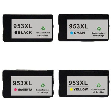 HP 953XL Pack 4 cartouches d'encres haute capacité générique équivalent HP 953XL HP 953XL Pack 4 cartouches d'encres haute capacité générique équivalent HP 953XL