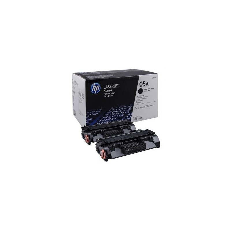 CE505D - HP 05A pack de 2 toners LaserJet noirs authentiques (CE505D)