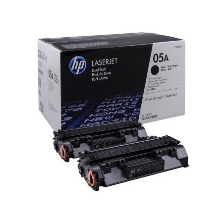 CE505D - HP 05A pack de 2 toners LaserJet noirs authentiques (CE505D) CE505D - HP 05A pack de 2 toners LaserJet noirs authentiques (CE505D)