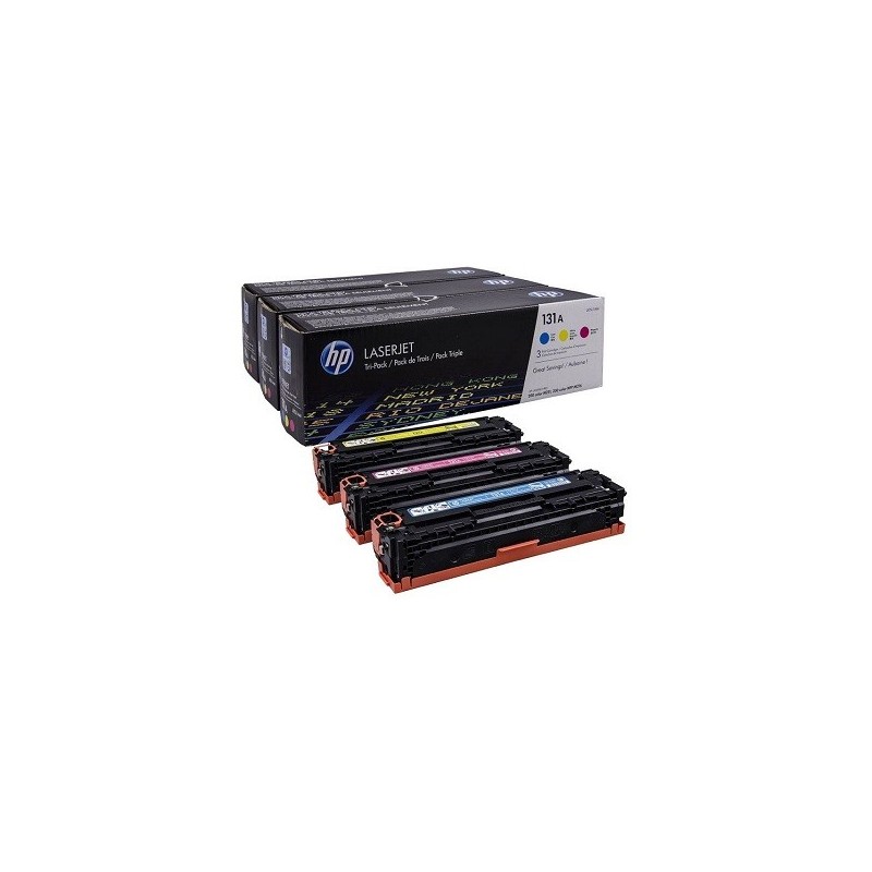 U0SL1AM - HP 131A pack de 3 toners LaserJet cyan/magenta/jaune authentiques (U0SL1AM)