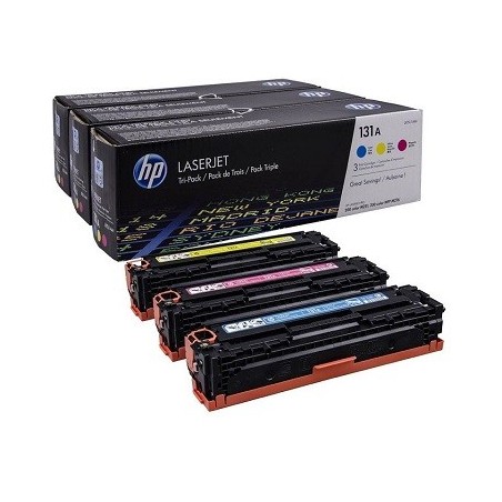 U0SL1AM - HP 131A pack de 3 toners LaserJet cyan/magenta/jaune authentiques (U0SL1AM)