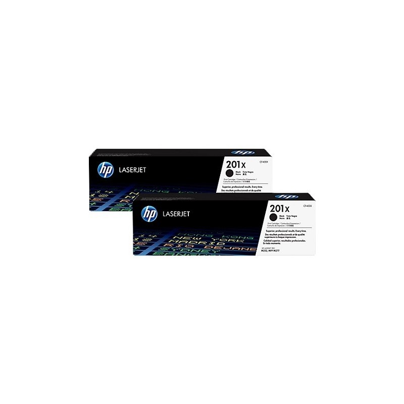 CF400XD - HP 201X pack de 2 toners LaserJet noirs grande capacité authentiques (CF400XD)