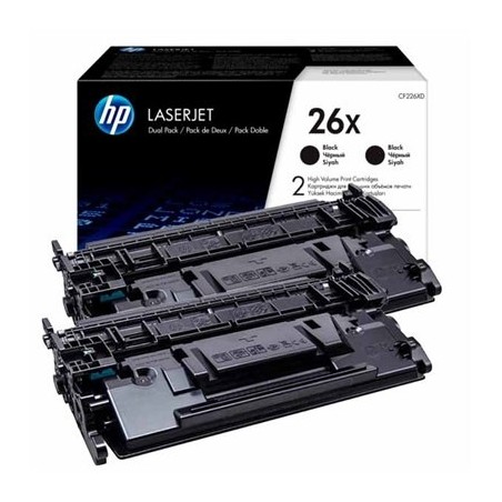 CF226XD - HP 26X pack 2 toners LaserJet noirs grande capacité authentiques (CF226XD)