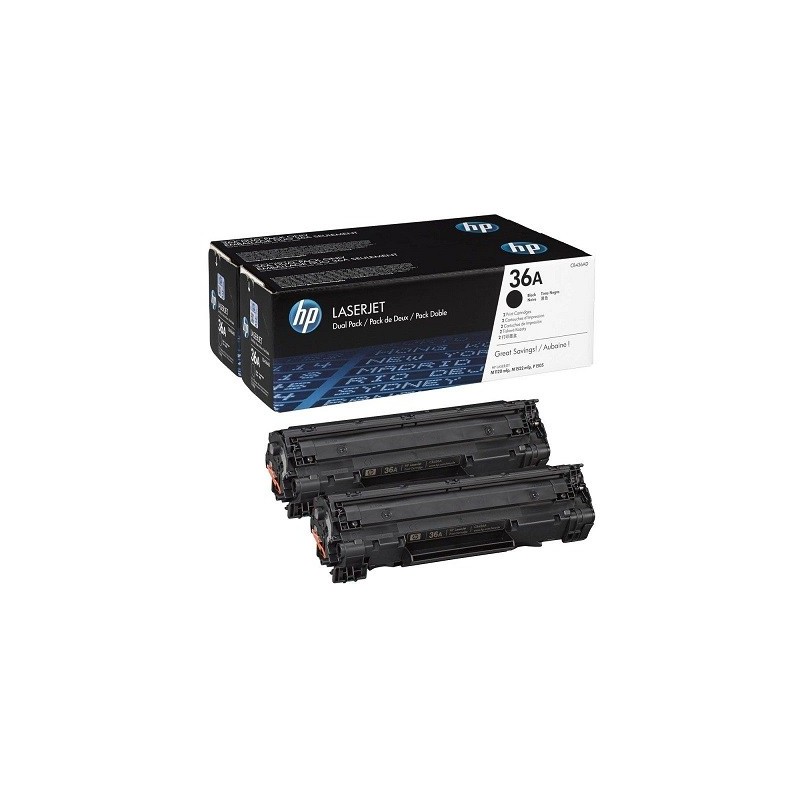 CB436AD - HP 36A pack de 2 toners LaserJet noirs authentiques (CB436AD)