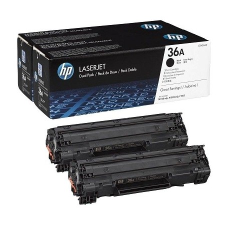 CB436AD - HP 36A pack de 2 toners LaserJet noirs authentiques (CB436AD)