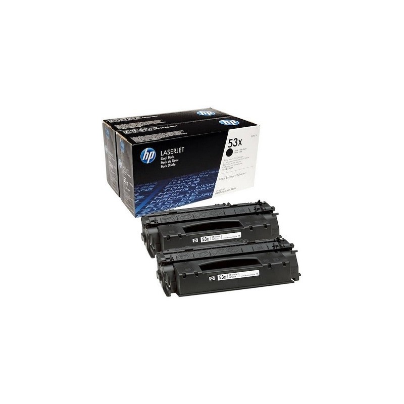 Q7553XD - HP 53X pack de 2 toners LaserJet noirs grande capacité authentiques (Q7553XD)
