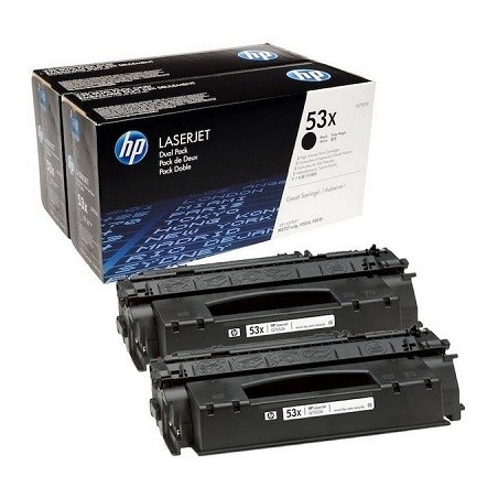 Q7553XD - HP 53X pack de 2 toners LaserJet noirs grande capacité authentiques (Q7553XD)