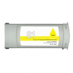 C4933A / N°81 cartouche d'encre Jaune compatible pour imprimante HP