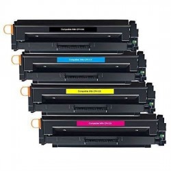 Pack de 4 toner compatibles HP CF410X 11X/12X/13X + Kit Roller HP M452/M477 offert