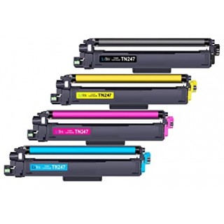 Pack 4 cartouches de toner compatible Brother TN-247 BK/C/Y/M